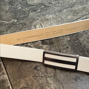 CANTERBURY GOLF Genuine Leather Belt w Silver Buckle Made in Canada Athleisure